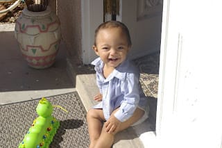 Mario Giving his first steps (holding our hands)